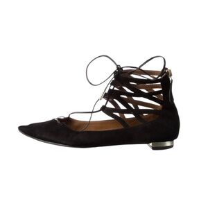 Aquazzura Suede Cutout Accent Flats Women's Size: 7.5 | IT 37.5